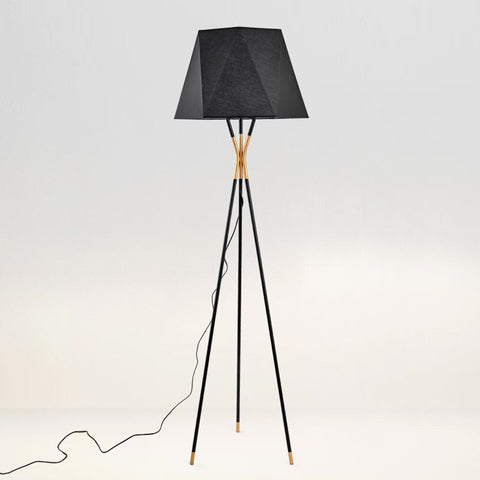 Simple Three-Leg Black Geometric Floor Lamp