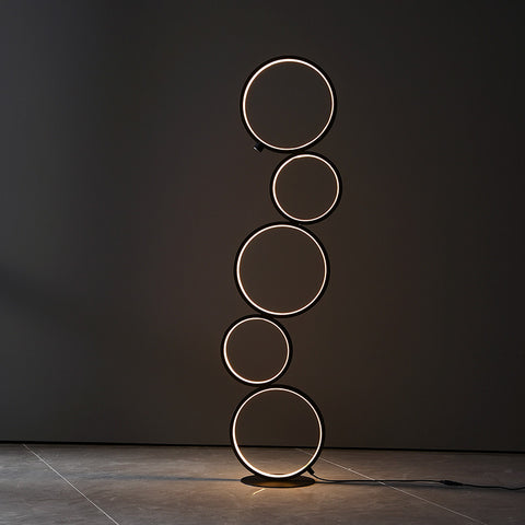 Modern 5 Ring Floor Lamp Touch Standing LED Lamp
